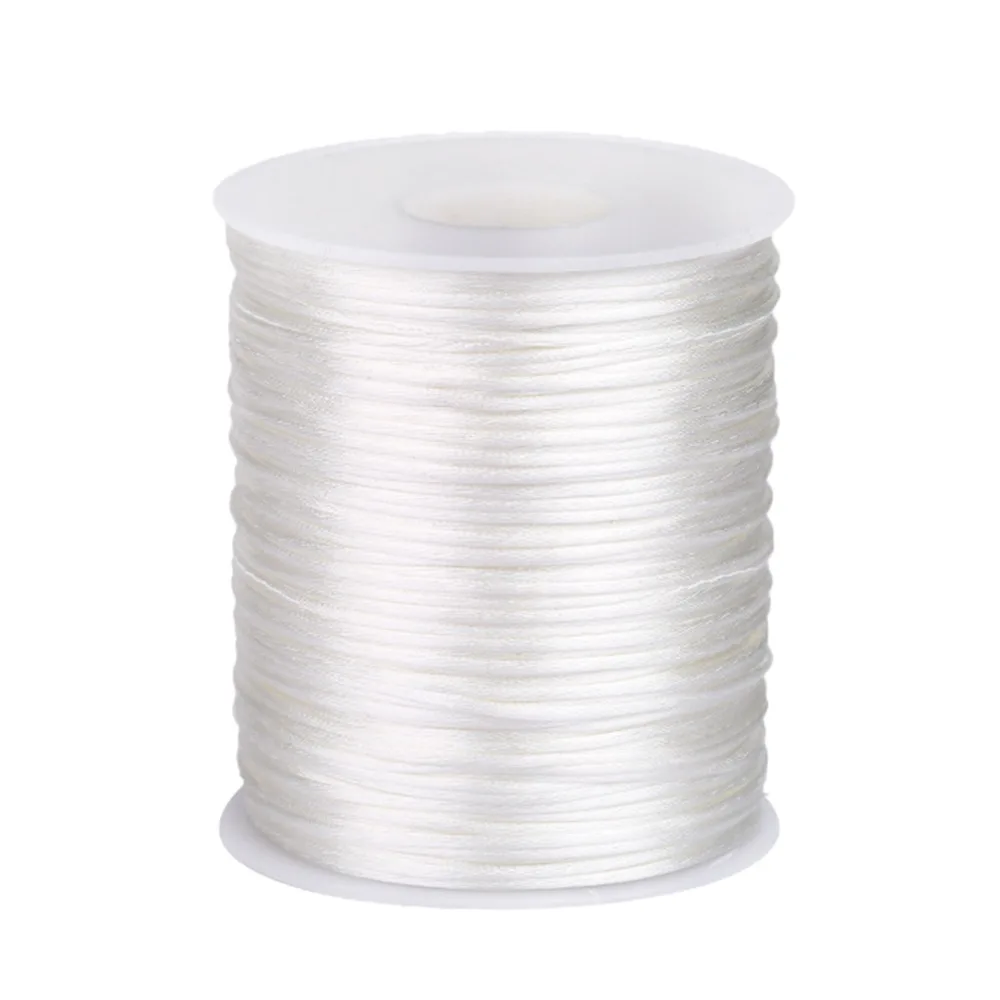 Nouveau cordon en satin de 1,5 mm, 100 m, couleur unie, cordon tressé, corde pour l'artisanat