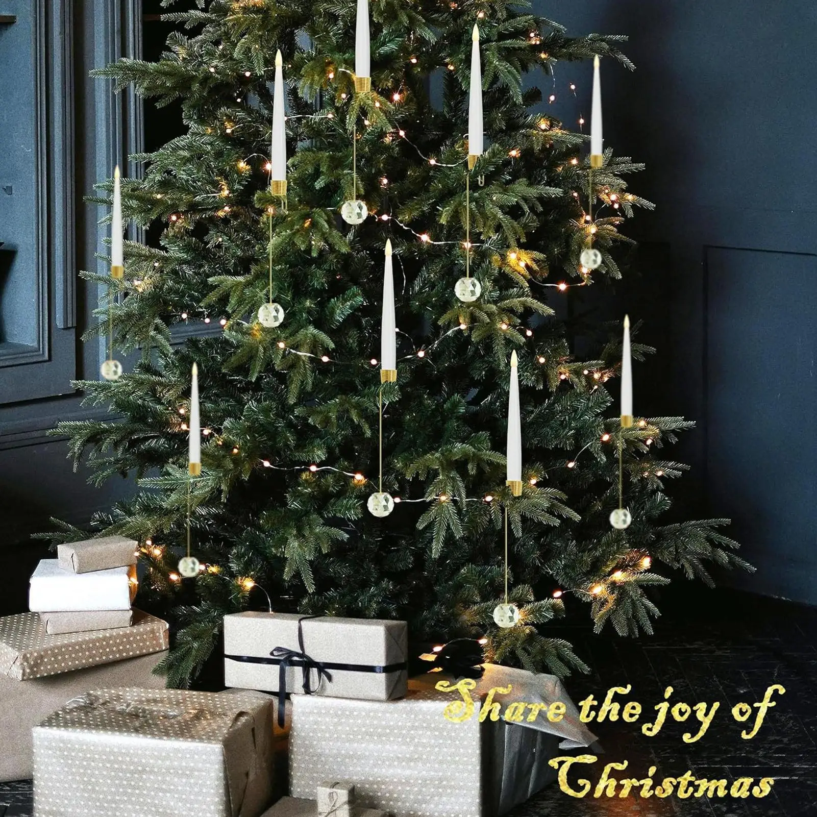 Christmas Tree Candles With Remote Flameless Taper Candles With Remote For Christmas Tree Decor 6 Piece Flameless LED With Pearl