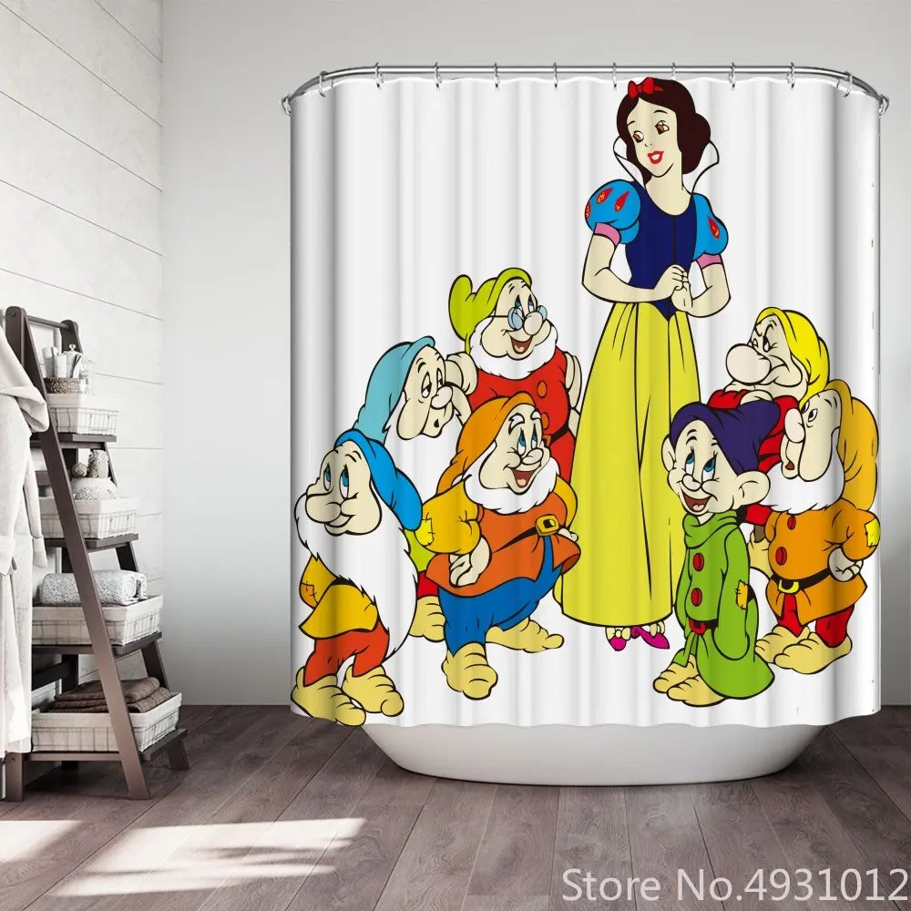  Anime Princess Snow White Cinderella Baby Bath Waterproof Shower Curtains Boys Kids Bath Screen for Bathroom Decoration