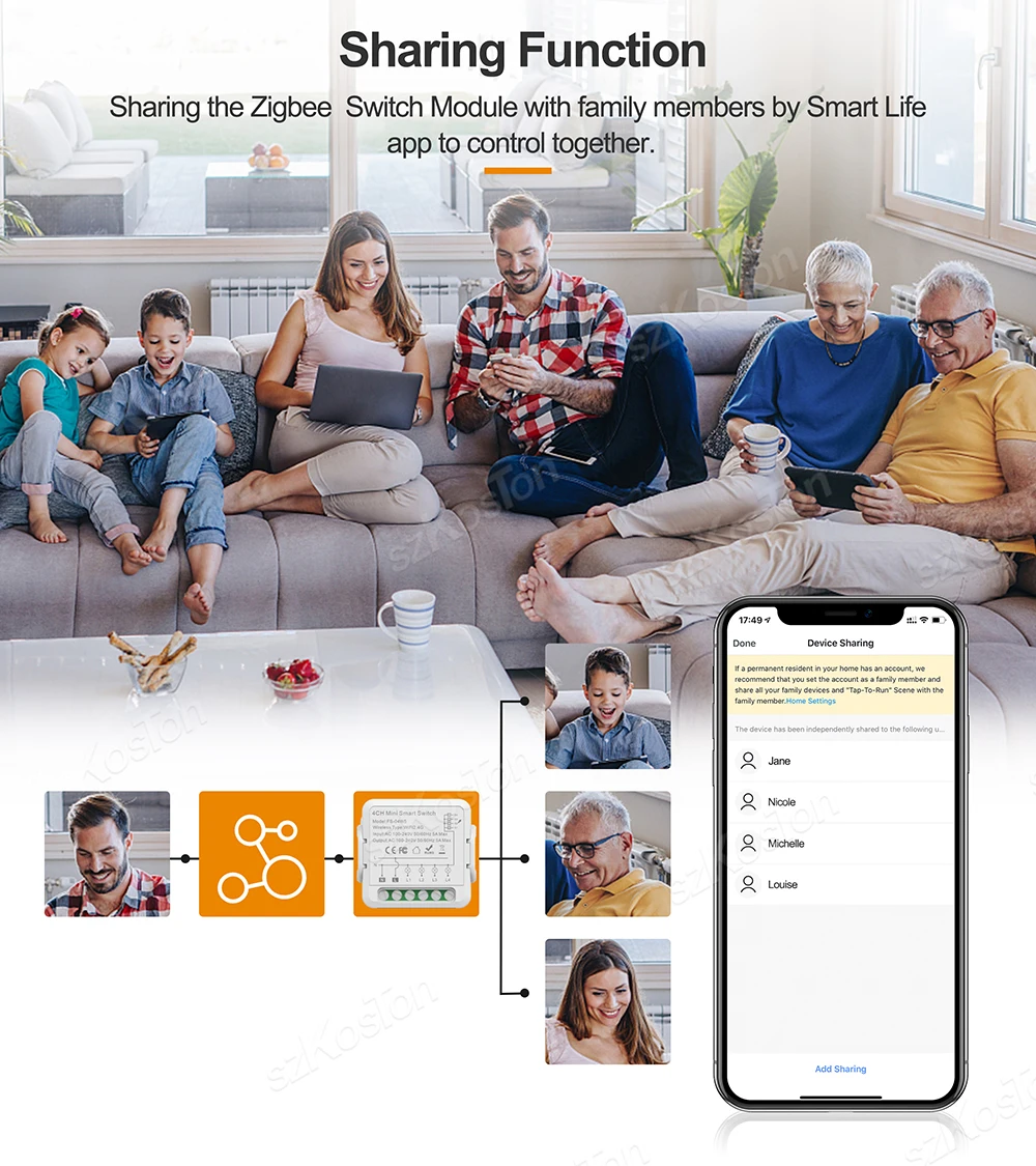 Tuya WiFi Módulo Interruptor de Luz Inteligente, Vida Inteligente, Automação DIY Breaker, Controle 2 Way, Trabalhar com Alexa, Google Home, 1 Gang, 2 Gang, 3 Gang, 4 Gang
