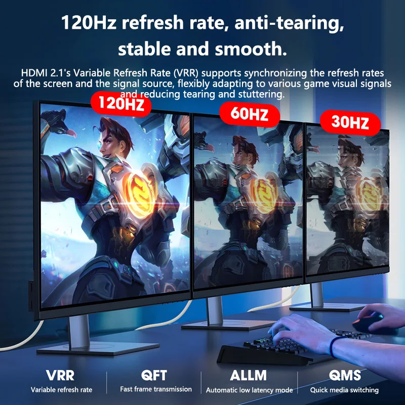 1M/2M 8K 60Hz HDMI HD Cable White HDMI2.1 High-Speed Data Cable Support 4K 240Hz For Monitors, TVs, and Projectors 2026New - view 3