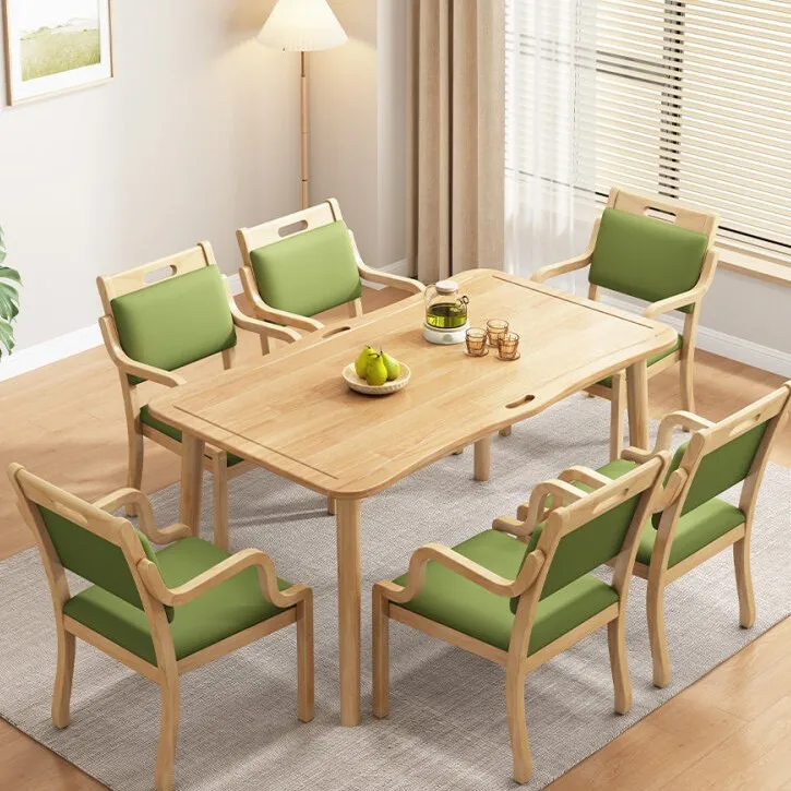 All solid wood dining table and chair combination dining table and chair for the elderly in nursing homes