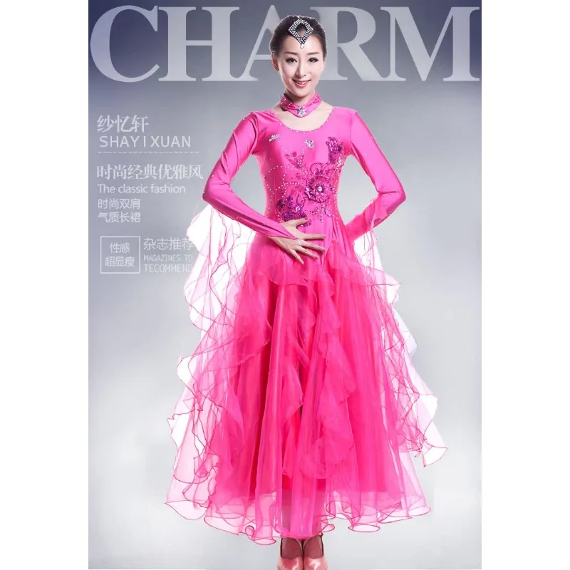 Abito da spettacolo per abbigliamento da danza moderna personalizzato Abito moderno da competizione in costume di danza standard nazionale