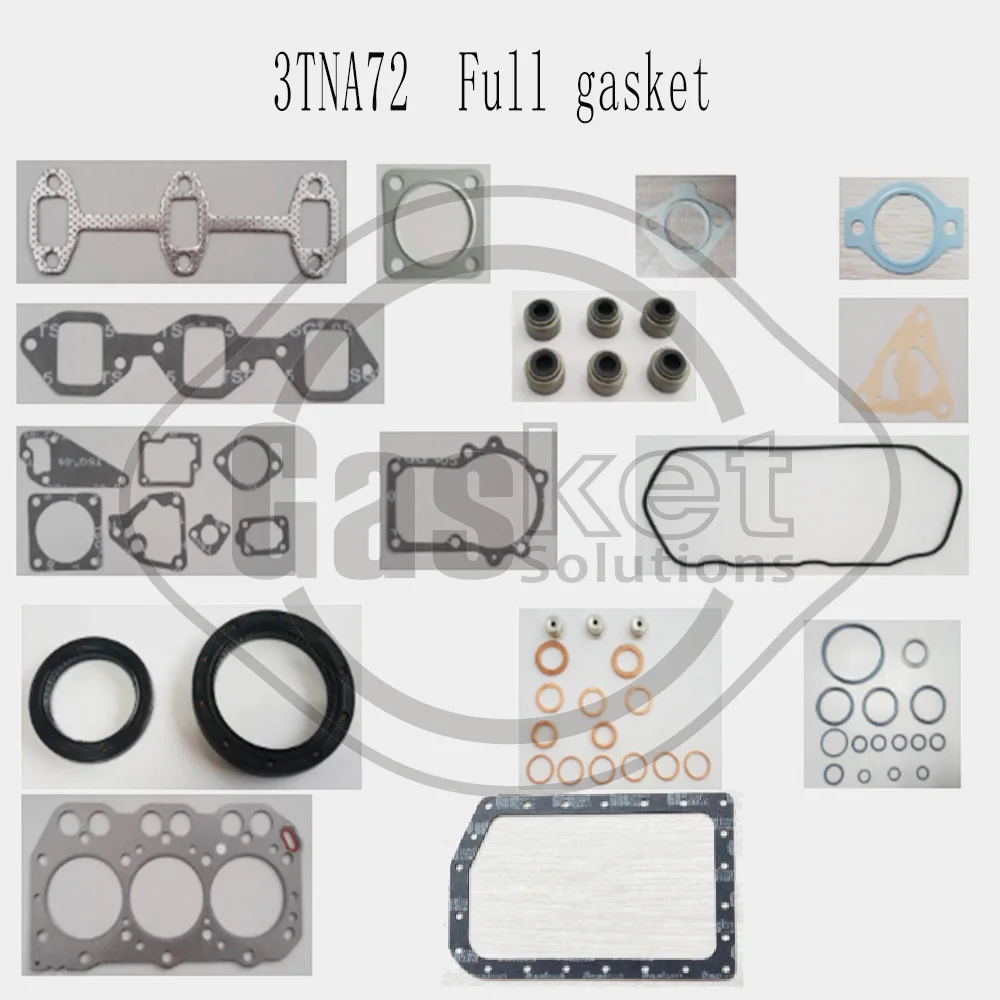 3TNA72 3TNE72 forklift engine partsEngine Full gasket set kit head gasket   3TN72 gasket fit  For Yanmar