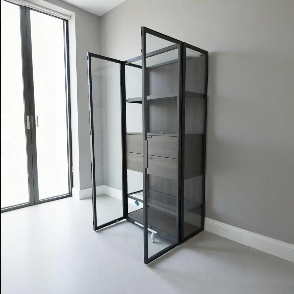 Double door European wing cabinet Glass Solid wood aircraft Boutique Seven chest cabinet Display cabinet