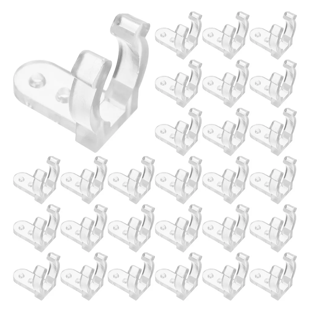 

50 шт. зажимов для гирлянд, прочные пластиковые, простые в установке, для уличных гирлянд, рождественских неоновых гирлянд, крепления для патио