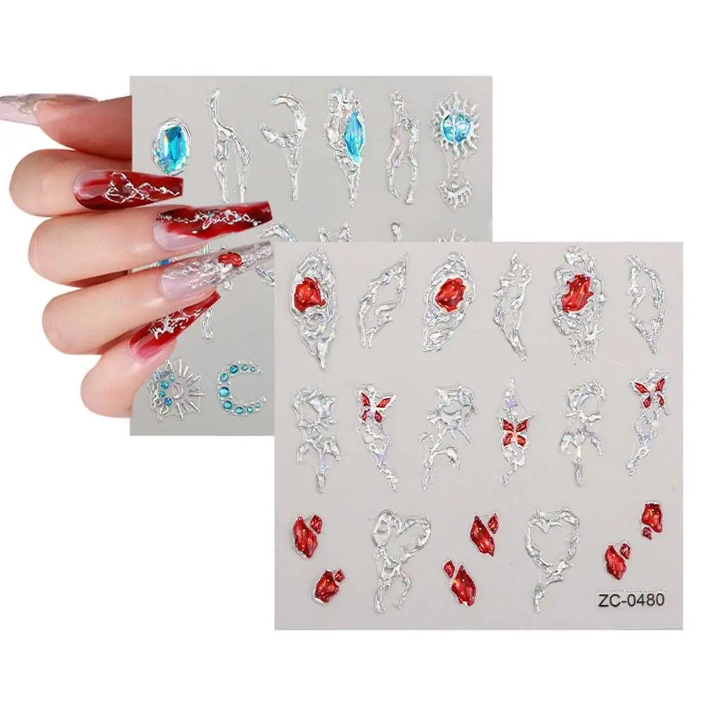 Accesorios de manicura de corazón de amor de lujo ligero, calcomanías de uñas de Panda, pegatinas adhesivas suaves, pegatinas de corazón para uñas, decoraciones artísticas para uñas