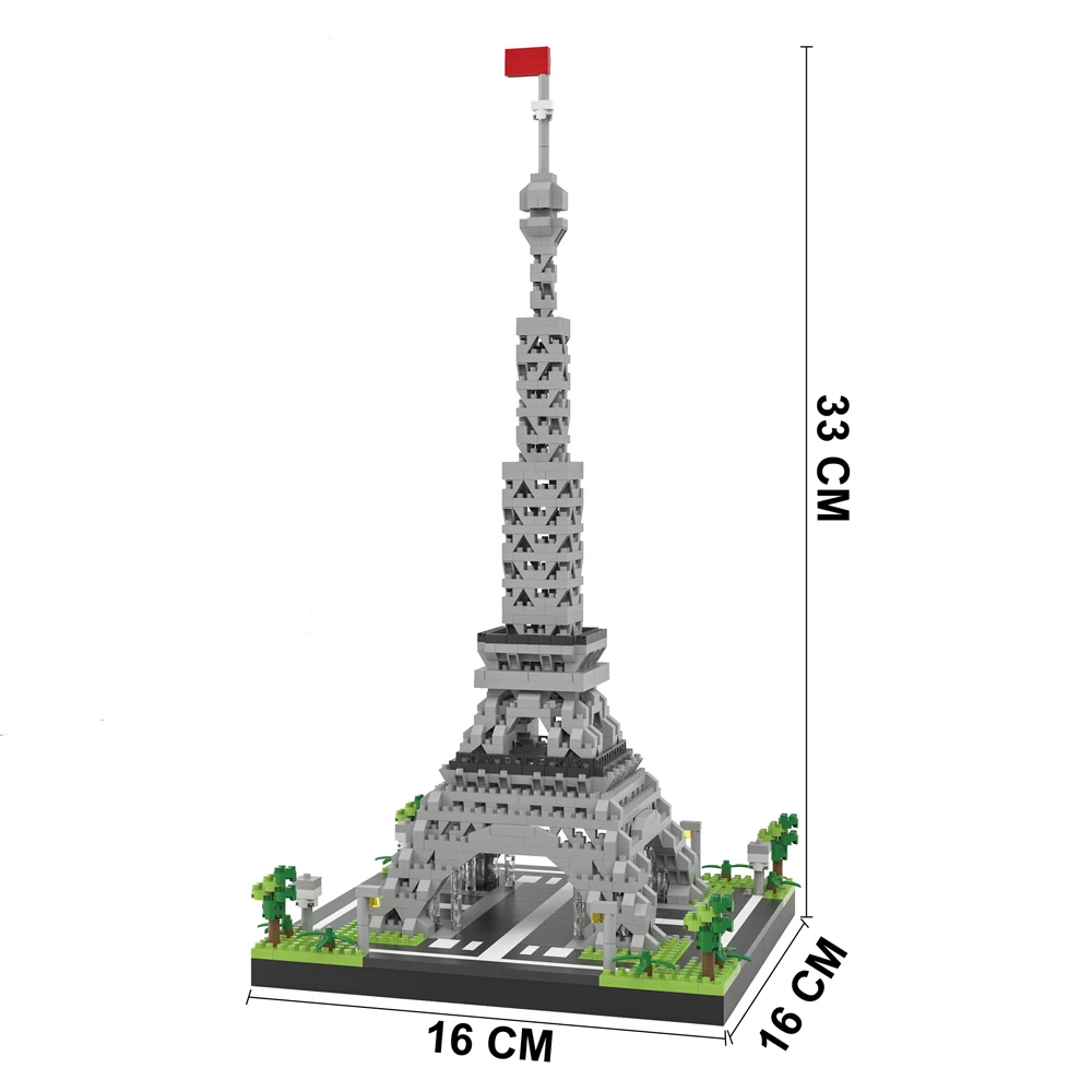 Knew Built Louvre Micro Mini-Bausteine für Erwachsene, Architektur-Spielzeugset, Bau, Arc Triomphe Eiffel Montagesteine 6