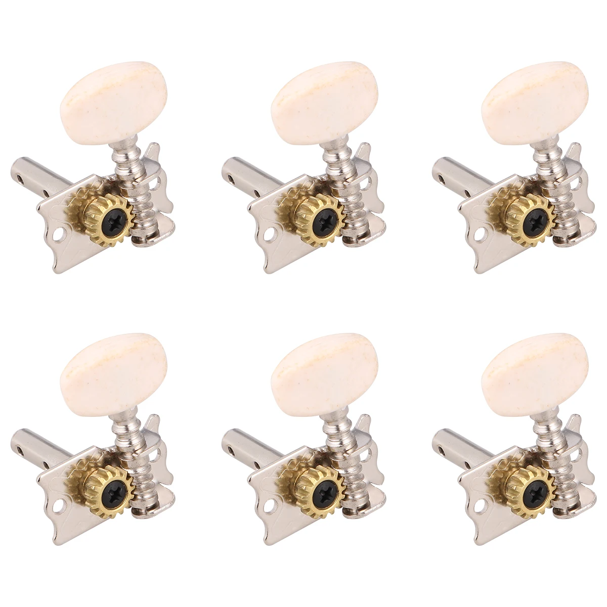 

6 PCS Guitar String Reel Parts and Accessories Acoustic Ukulele Tuning Pegs Tuners Silver Durable