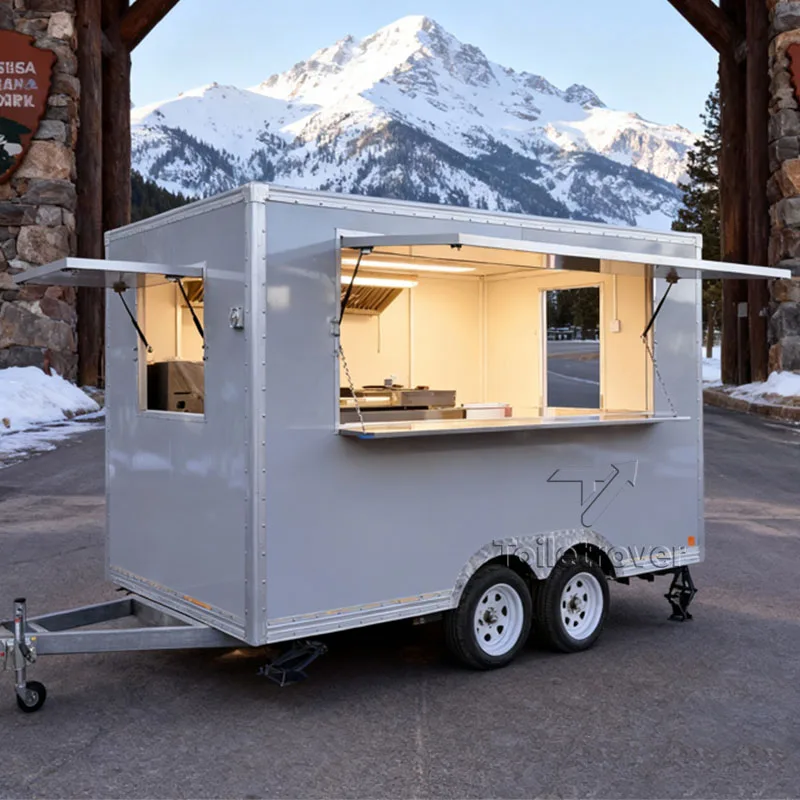 

Mini Street Portable Waffle Ice Cream Crepe Smoothie Dessert Pancake Donut Popcorn Chrome Food Truck Supplies