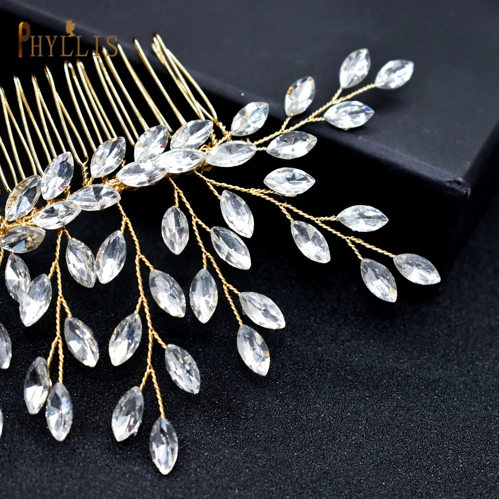 A466 Vintage Bridal Hair Combs Rhinestone Wedding Tiara Crystal Women Hair Clips Handmade Hair Jewelry Party Bride  Hair Pins