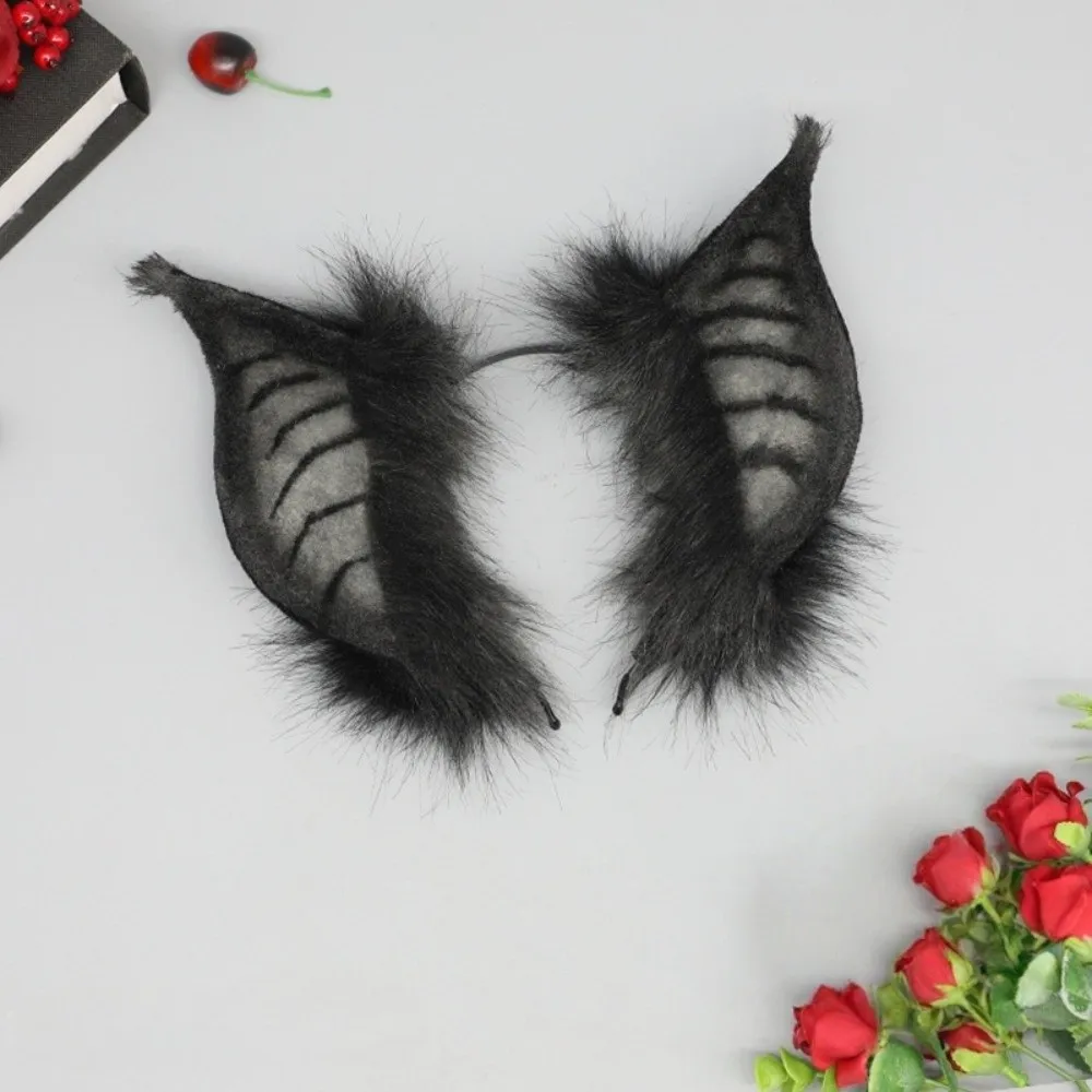 Fashion Bentable Halloween Costume Cosplay Props Furry DIY Bat Wings Transparent Belt 3D Bat-like Ears Performance Property