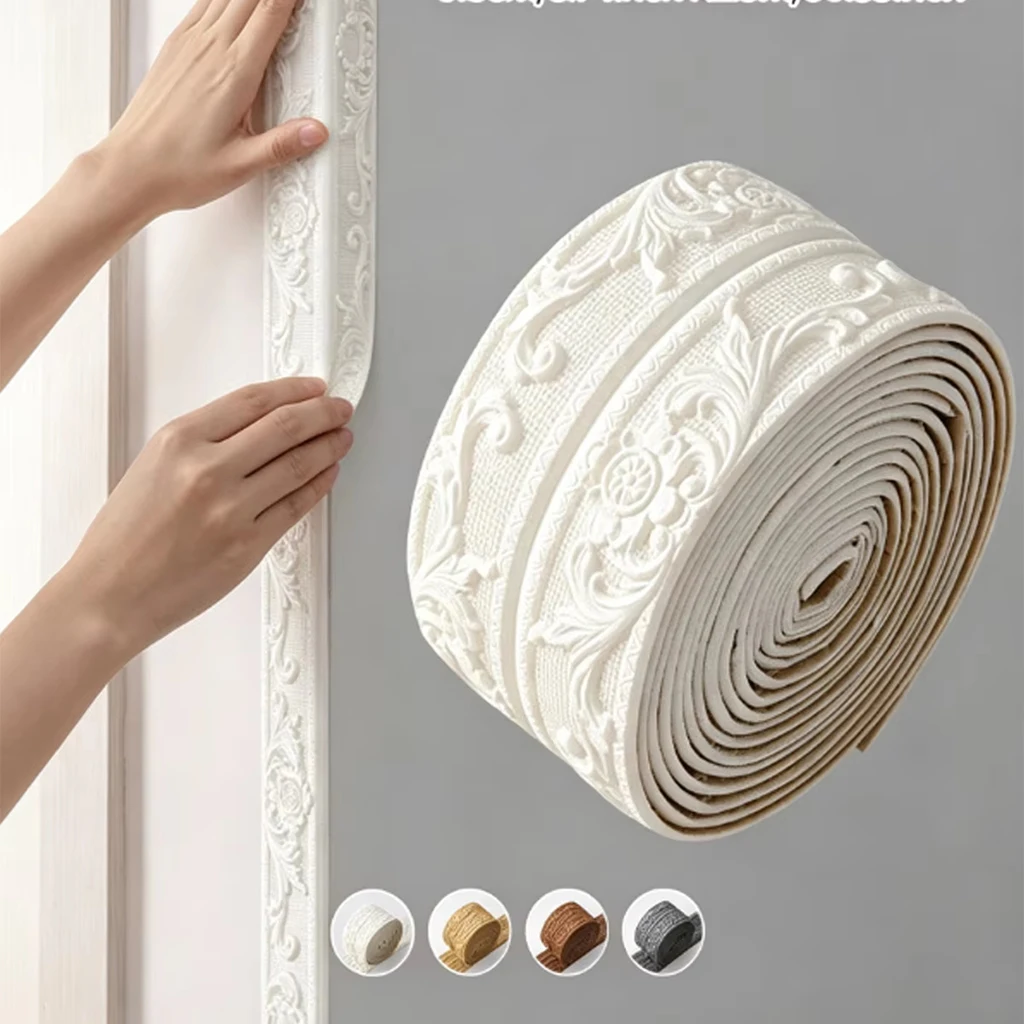 1 Roll of Self-adhesive Wall Sticker, PVC Decorative Wall Sticker, Ceiling Corner Line, Suitable for Home Decoration