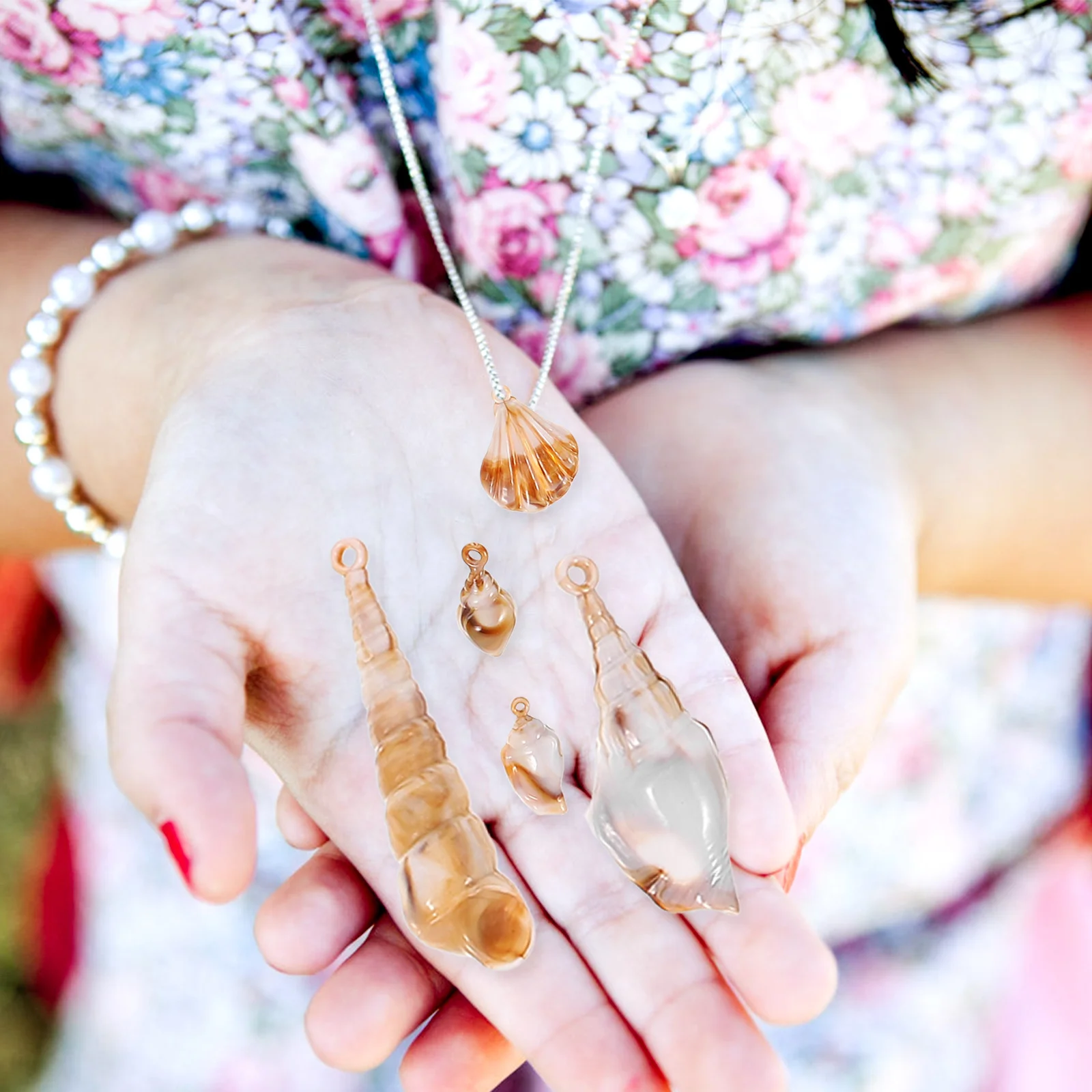 المحيط موضوع قذيفة سحر الإبداعية قلادة جمع المجوهرات الزخرفية عقد دي اي واي أساور سلاسل المفاتيح صنع المواد