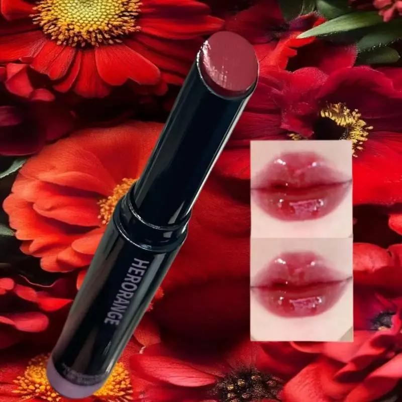 HERORANGE ミラーゼリー ソリッドリップグロス ピーチリップスティック 保湿クリアウォーターリップグレイズ モイスチャライジングリップティント メイクアップコスメ