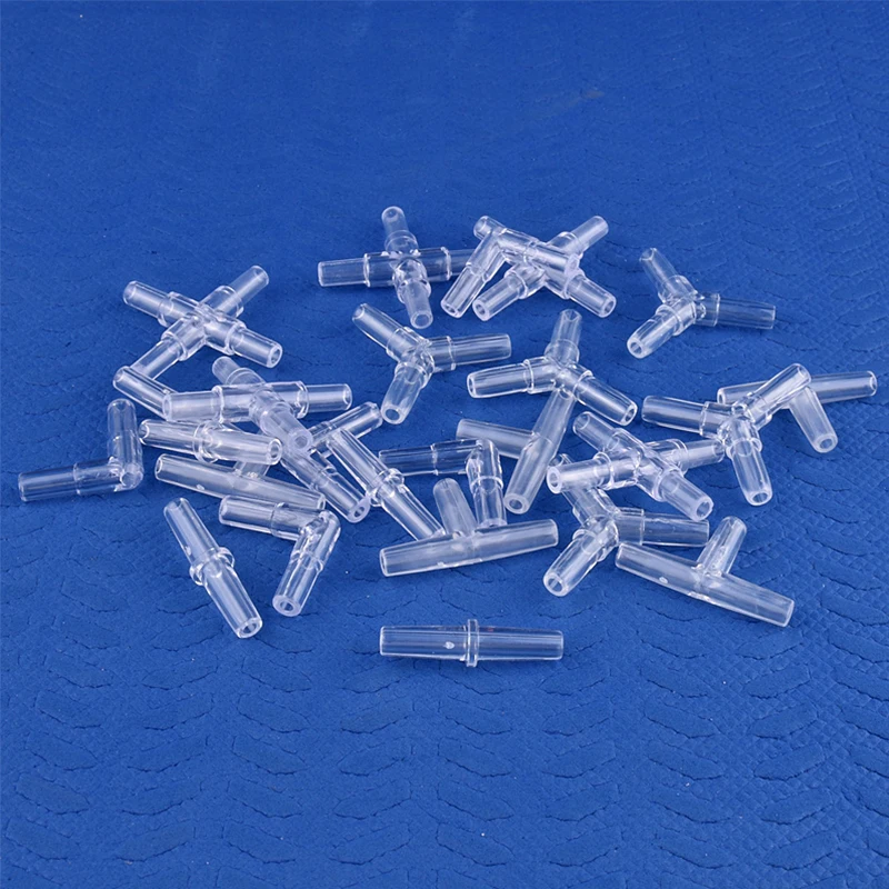 5~50Pcs 5mm Aquarium Fish Tank Water Pipe Fittings Air Pump Hose Distributor Splitters, Elbow Tee Transparent Acrylic Connectors