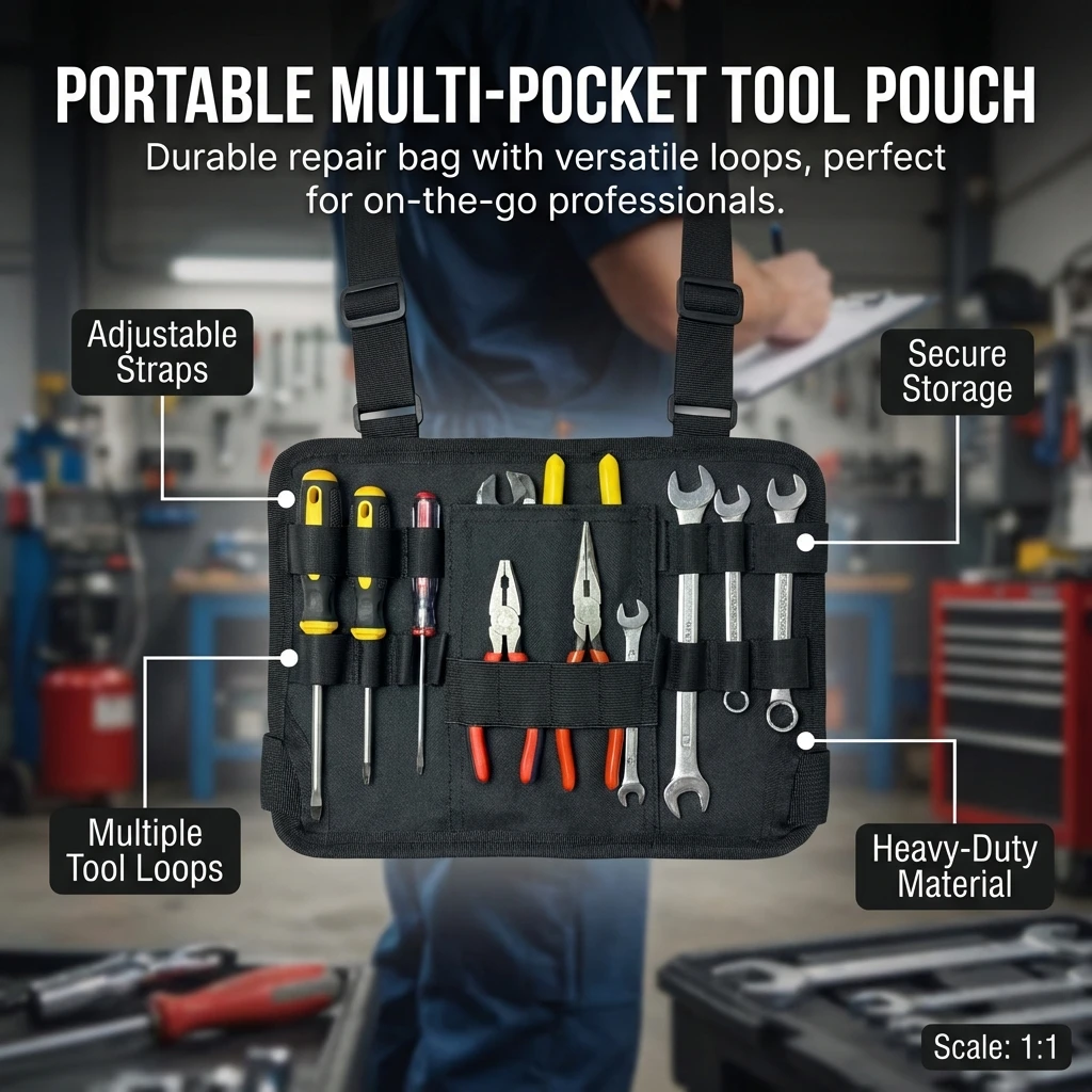 

Multifunctional Tool Waist Bag Durable Waterproof Work Pouch With Multiple Pockets For Repair Construction Workers