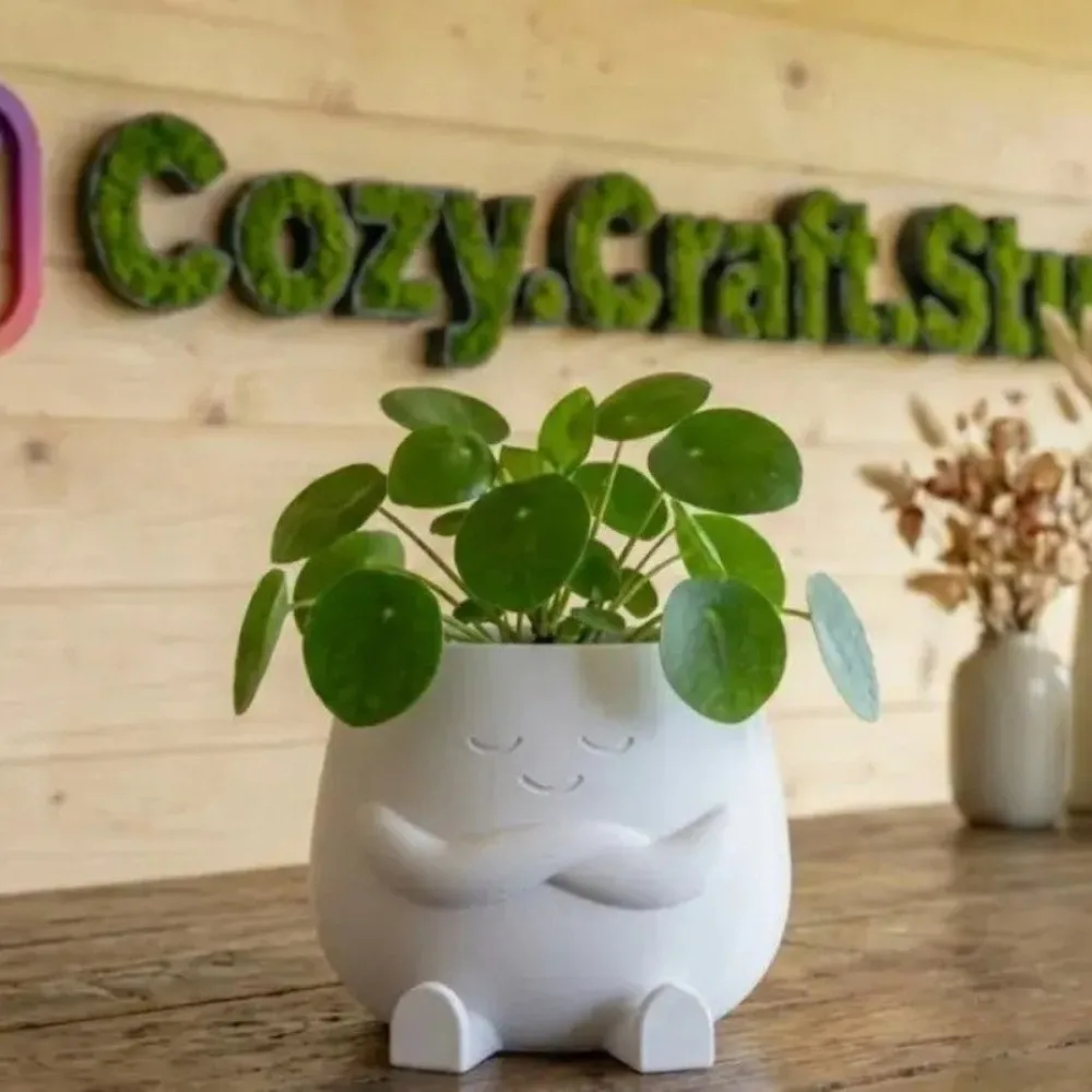Cute Mini Size Plant Pot Stylish Design Ornaments Head Planter Holder 3D Printed Flowerpot Indoor Use