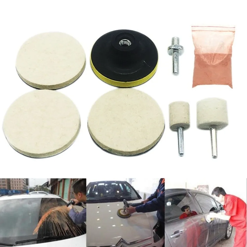 1 Set Restoration Car Glass Polishing Kit Backing Pad Remove Scratches Glass Polish Set DIY Car Glass Scratch Remover Kit