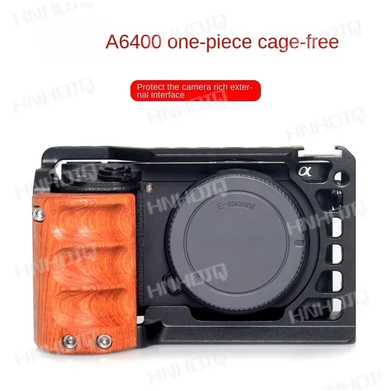 For A6400 A6300 Interchangeable Lens Digital Camera Wooden Handle Rabbit Cage A6000 Horizontal and Vertical Shooting Quick