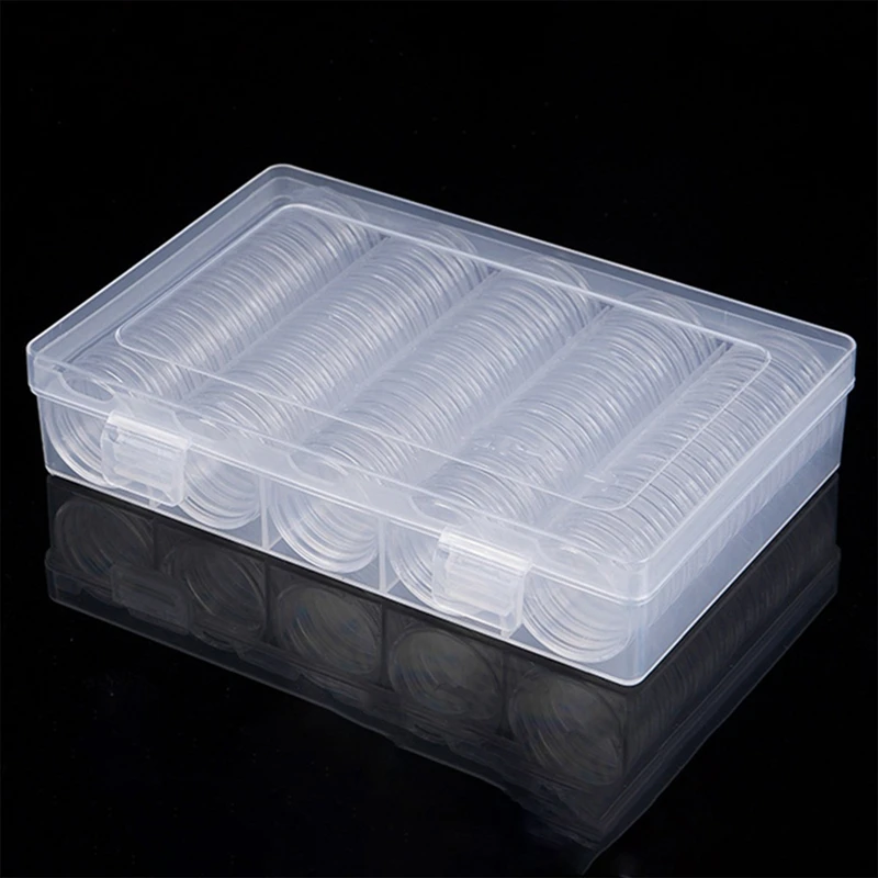 100Pcs 27mm/30mm Transparent Coin Cases Coins Storage Capsules Protection Box Container Holder Coin Collecting Box Case Collect