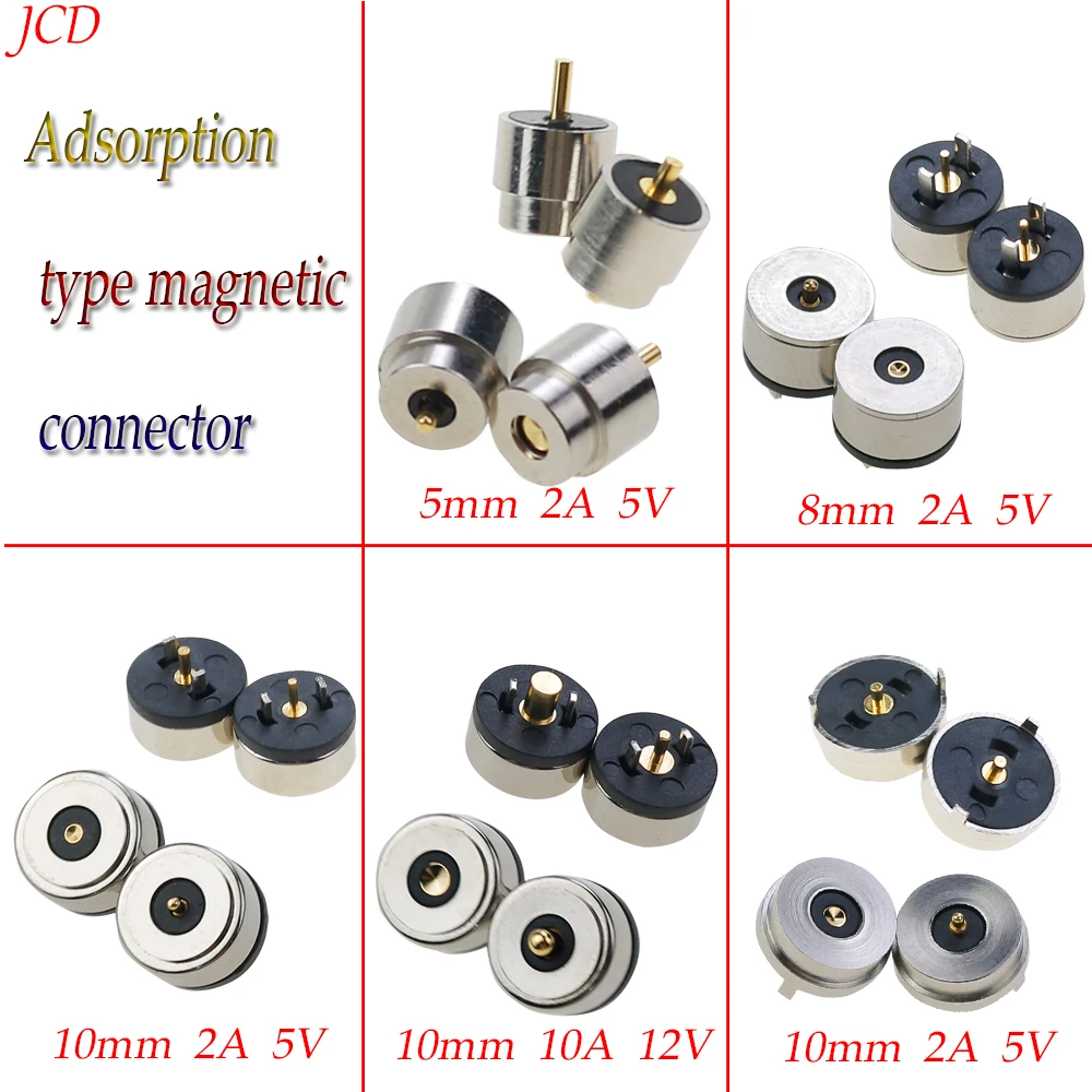 المغناطيسي بوجو دبوس موصل 2Pin ذكر أنثى 10A 2A 5 فولت 12 فولت تيار مستمر الطاقة تهمة التحقيق المغناطيس شحن الربيع المحملة موصل