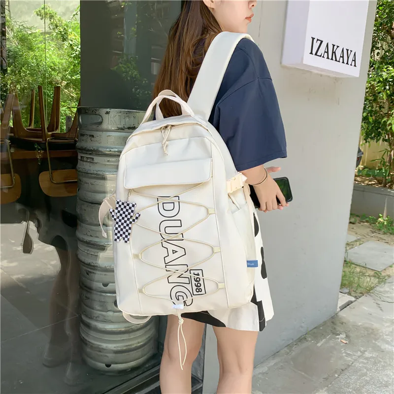 

Korean version of all the tide large capacity school backpack women waterproof girl pupil backp bag INS Japanese original Female