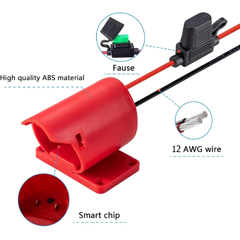 Adapter baterii do Power Wheels, złącze zasilania do stacji dokującej Milwaukee 12V, przetwornik zasilania 12 Gauge do zabawek RC i robotyki DIY. — zdjęcie produktu 4