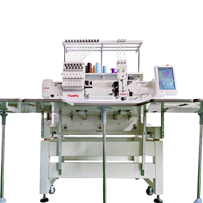 Industrial apparel machine flat embroidery sequin beading cording boring devices 1200RPM single head embroidery machine