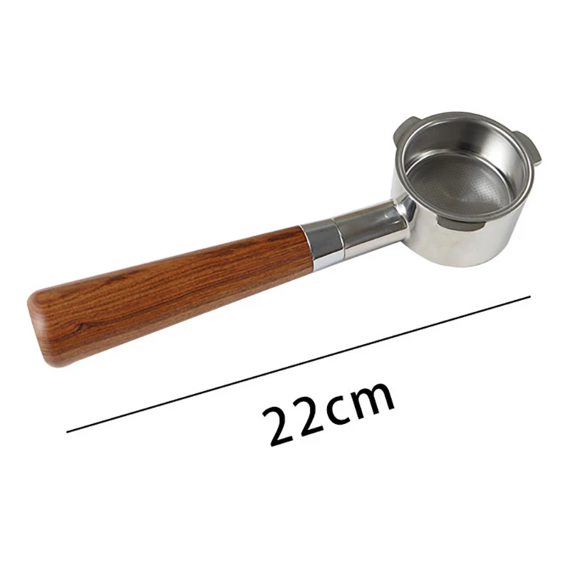 51mm Solid Beech Wood Handle Coffee Bottomless Portafilter For Replacement Filter Basket Barista Accessories Brown/Black/Beige view 6