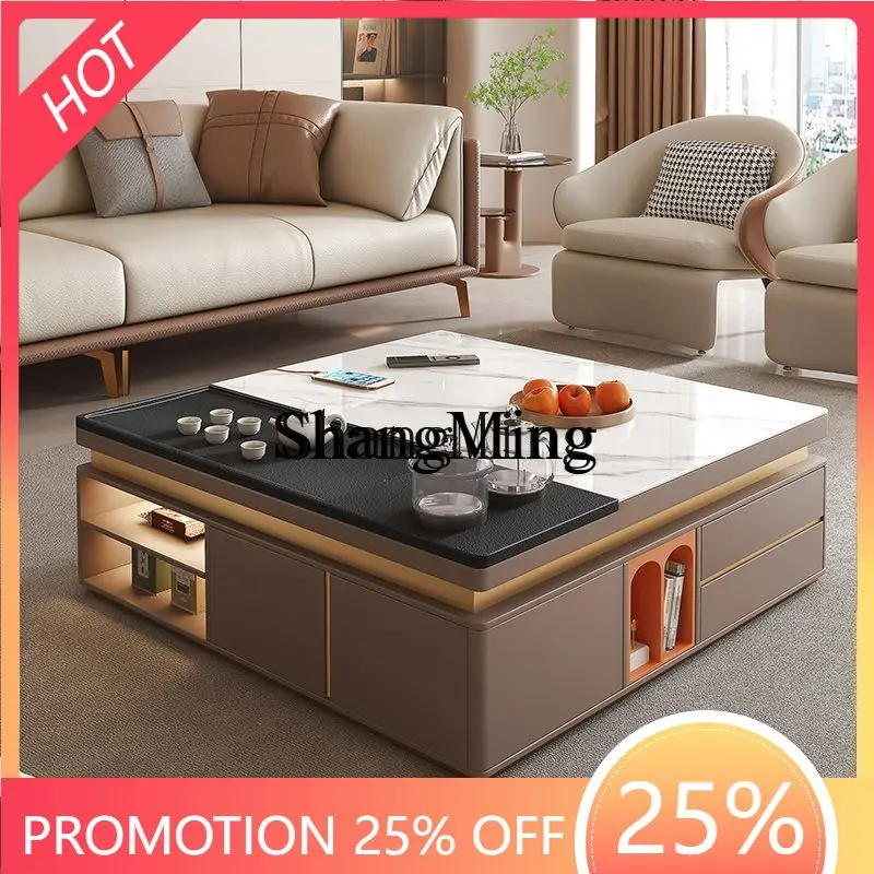 

ZYY senior living room combination small apartment coffee table TV cabinet intelligent multi-functional integrated square