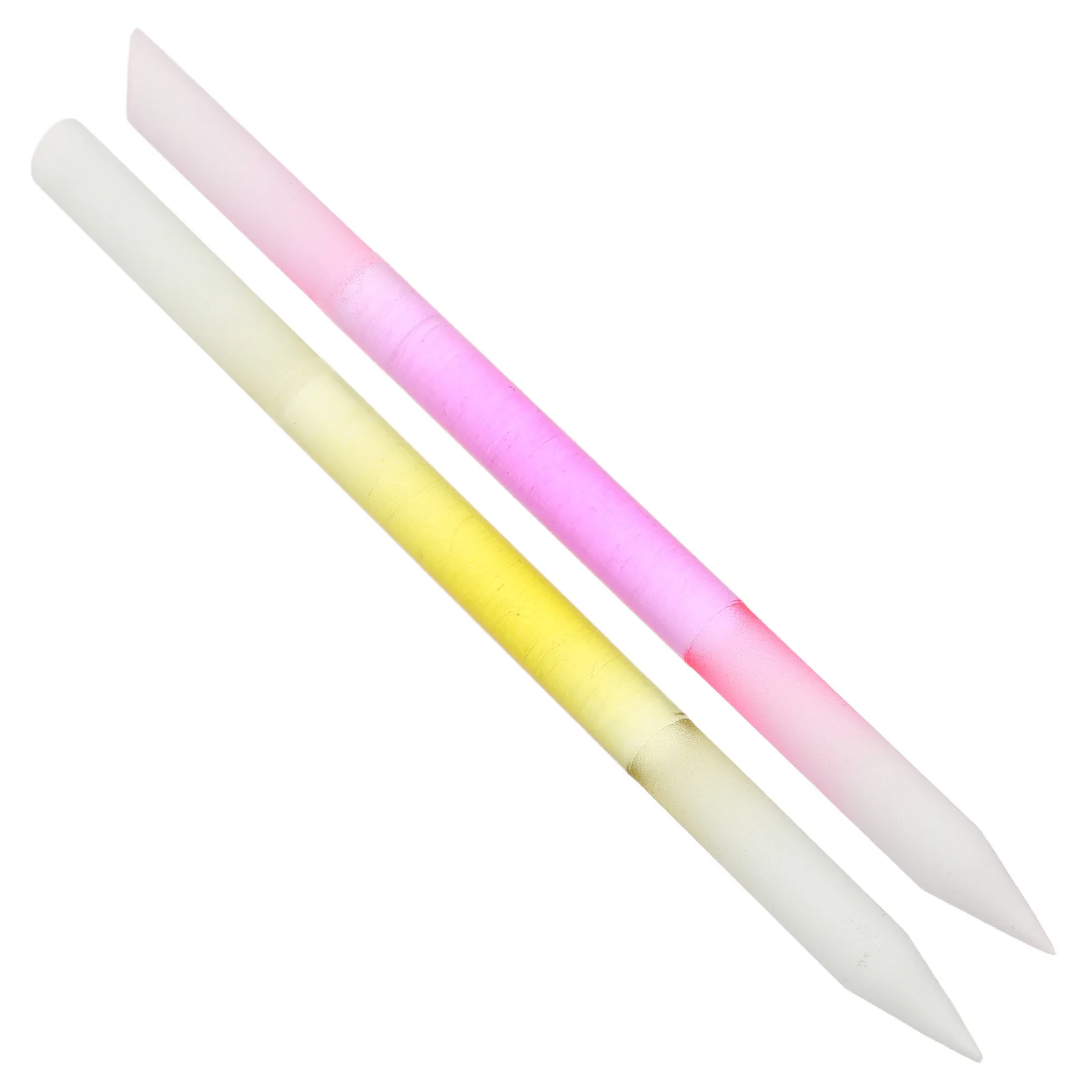 

2Pcs Fine Grit Glass File Peach Yellow Hues Precise Comfortable Filing Nail Salon Supplies and Home Use Nail Shaper