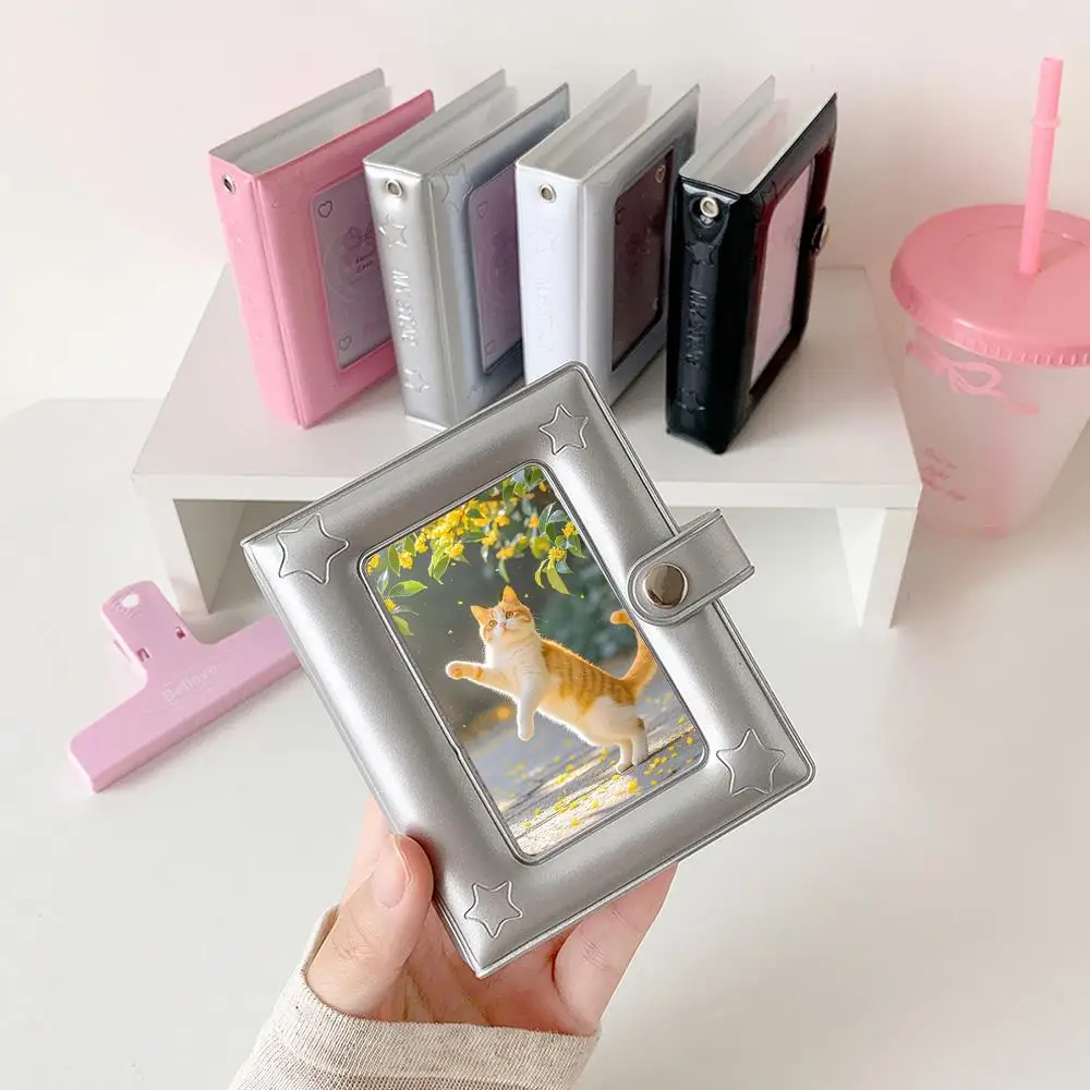 Star Idol Photo Album 3-Inch Mini Album Photo Photocard Holder Picture Protector Card Storage Album Solid Color 20 Page Cardbook