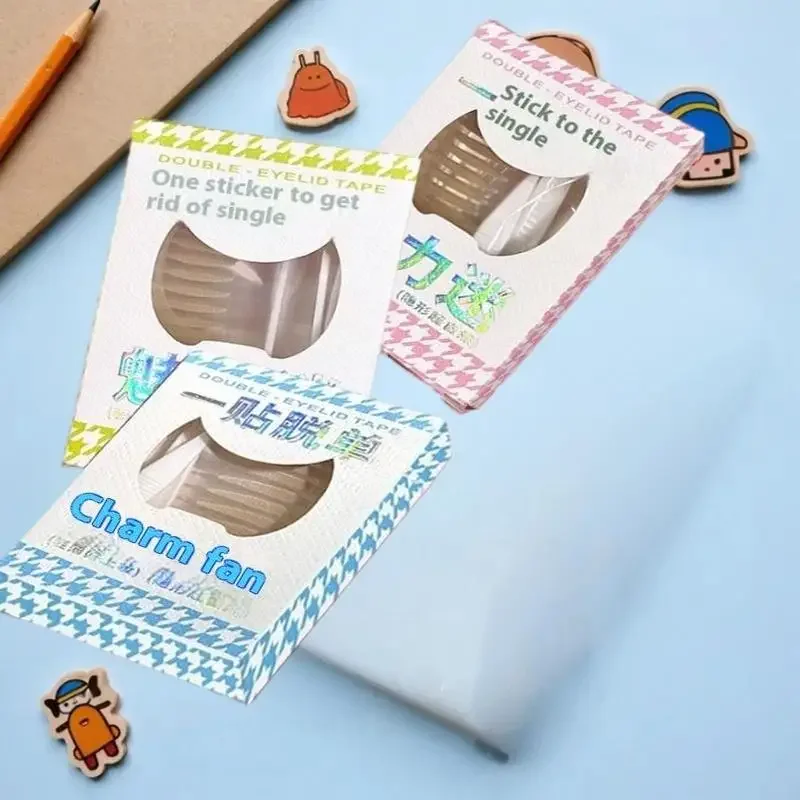 90 ลายLiftแถบเครื่องมือแต่งหน้าความงามเทปตาสองชั้นลูกไม้ตาข่ายสติกเกอร์ตาที่มองไม่เห็นสติกเกอร์ตาSelf-Adhesive Fiber