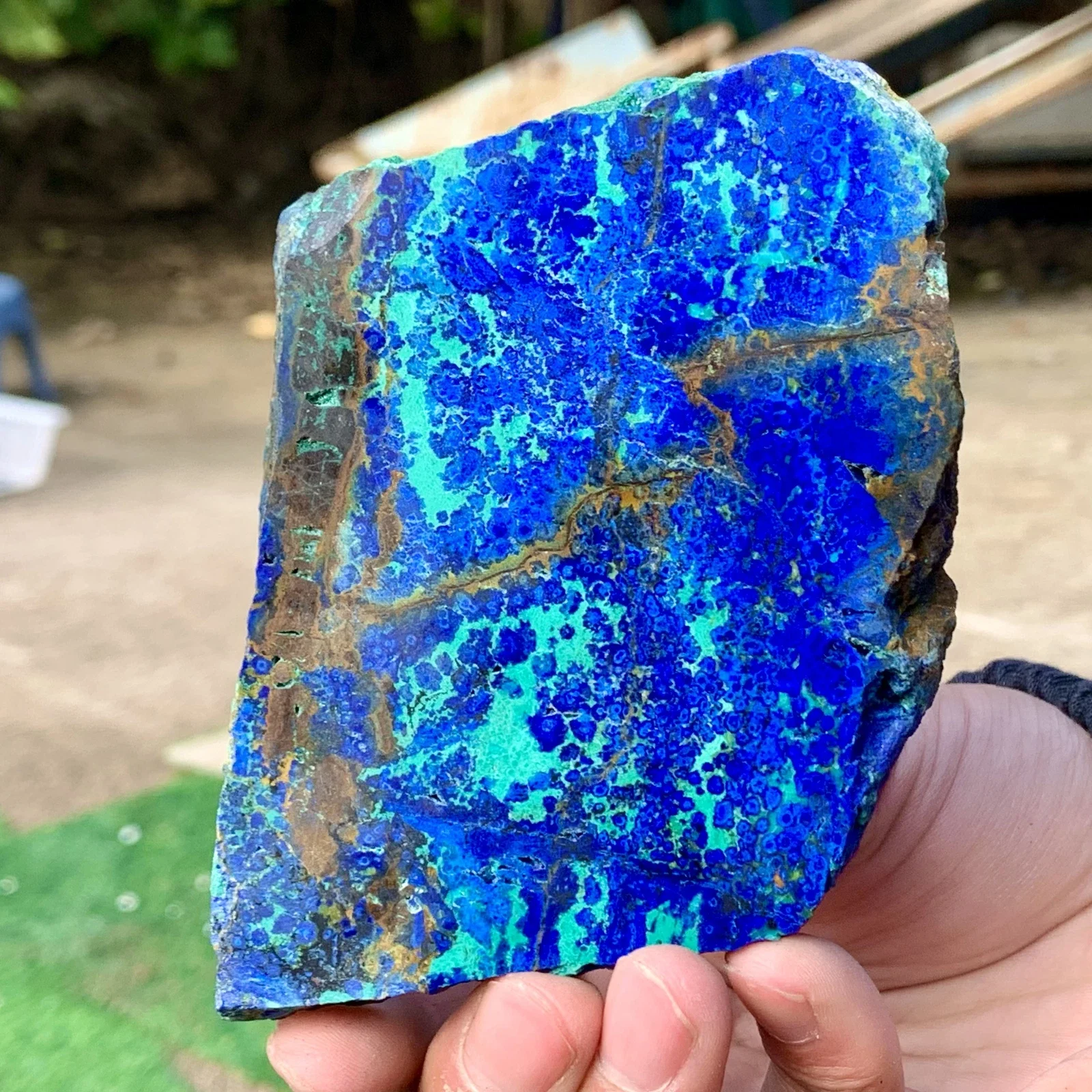 Natural Azurite,Blue Malachite Slices,Quartz Crystal Azurite Raw Flakes, Mineral Healing