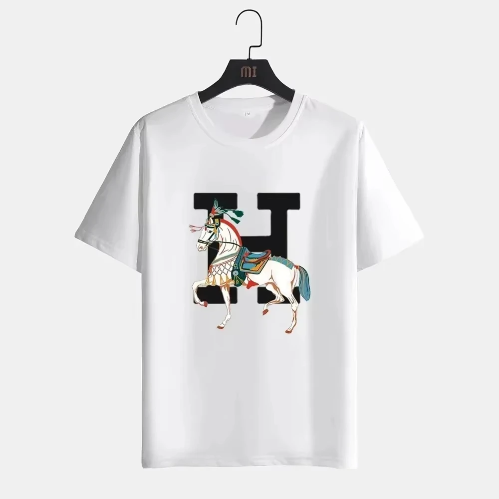 2026 New Hot Trend Shirt  Women Faily Pack Kid Summer H Letter Print Top Fashion Tremnd Tee O-Neck Clothes Streetwear