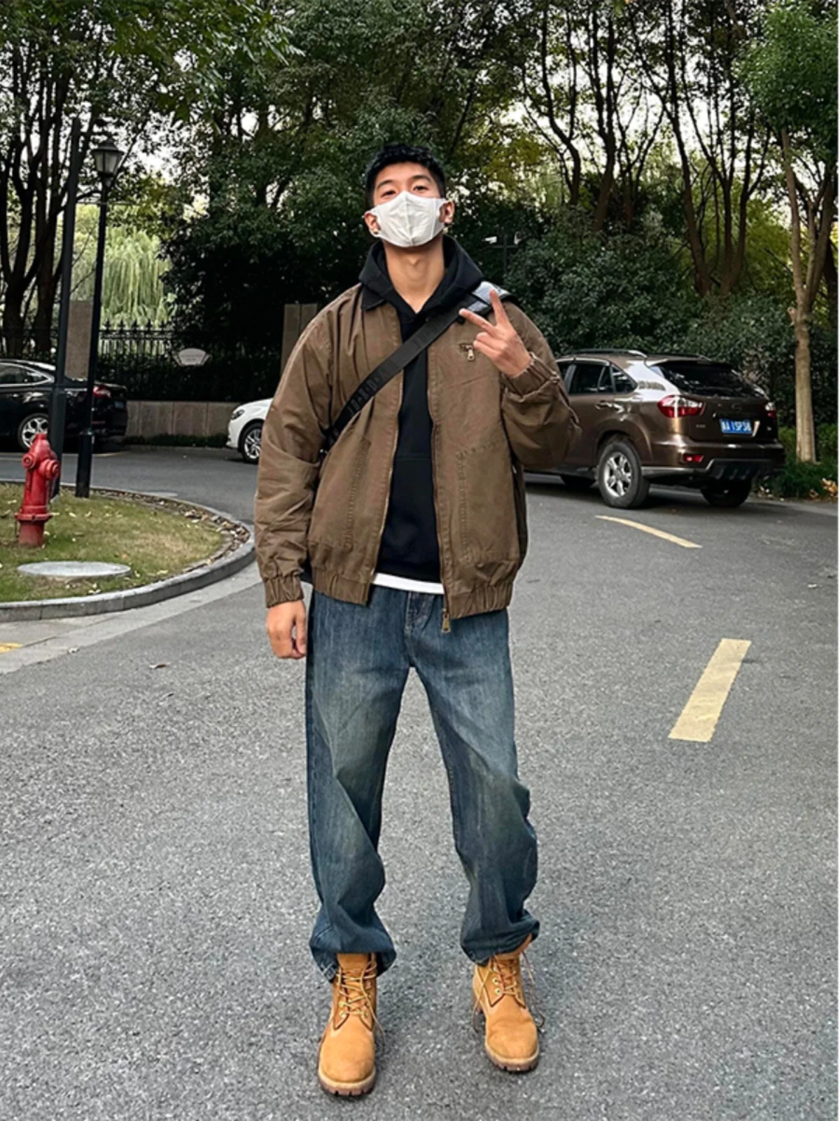 

Мужские джинсы на флисовой подкладке, прямого кроя, свободные, в уличном стиле, для осени и зимы, утепленные, под ботинки