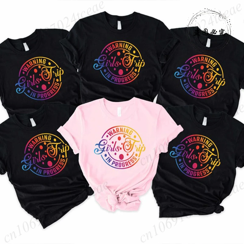 Warning Girls Trip in Progress Shirt,Girls Weekend T-Shirts,Travel Vacation Shirt,women Vacation T-Shirts,Summer Fashion Tees