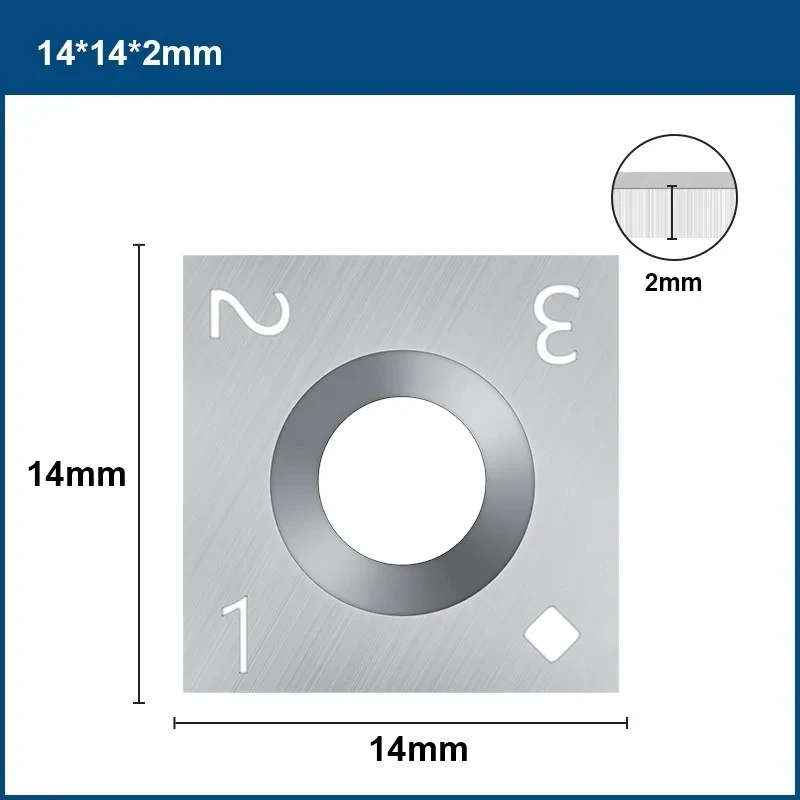 14mm Square Wood Turning Carbide Insert Spiral Planer Knife Blades Milling 30 Degree Lathe Chisel Replacement Originales Cutter