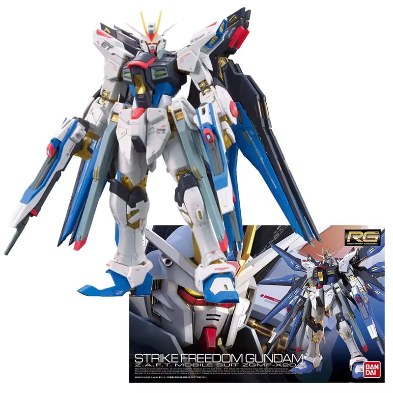 

Bandai Original Genuine Anime STRIKE FREEDOM GUNDAM ZGMF-X20A RG 1/144 Assembly Model Toys Action Figure Gifts Collectible Kids