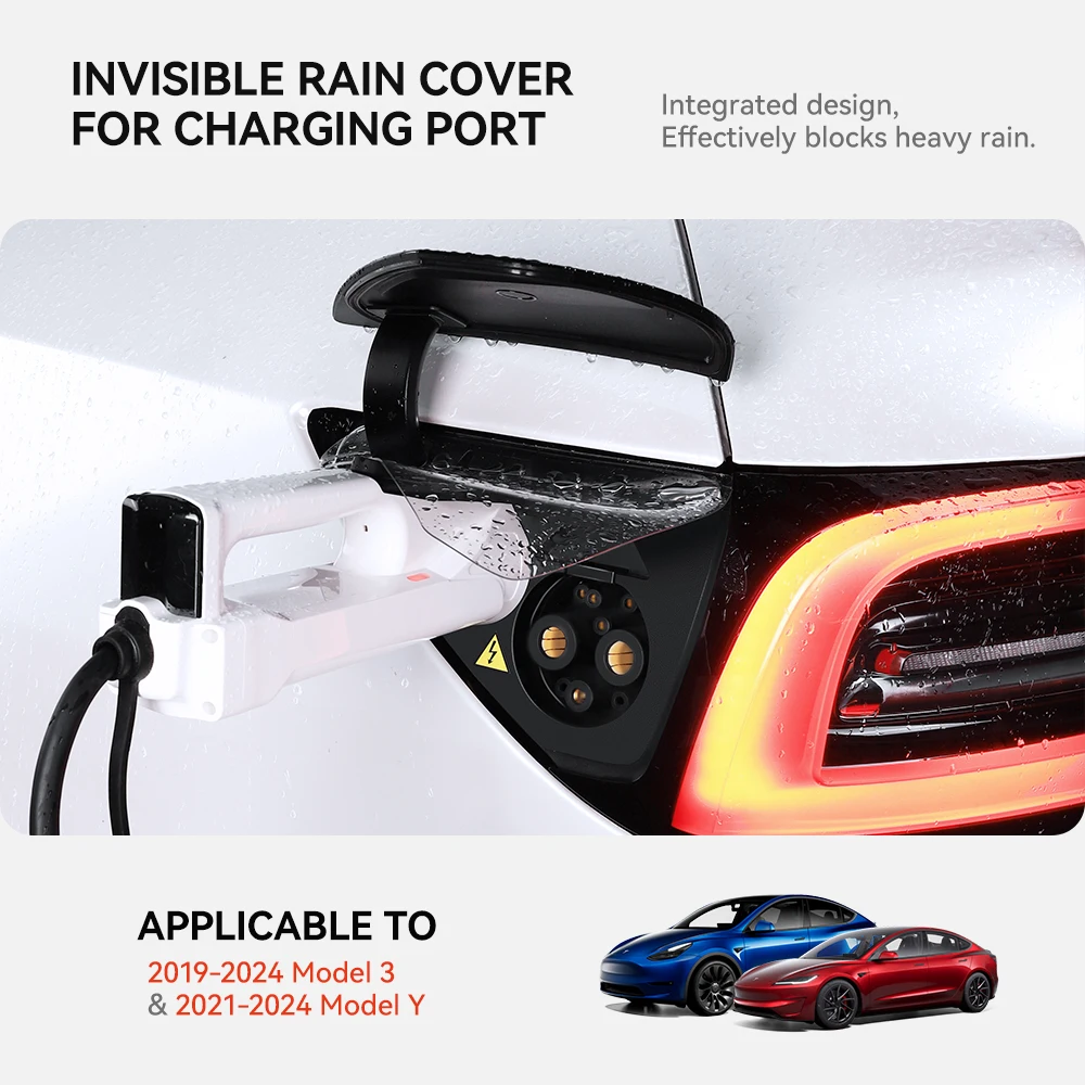 YZ For Tesla Model 3 Model Y 2021-2024 Charger Port Cover Outdoor Rainproof Protection Dustproof Covers Rain Cover Accessories