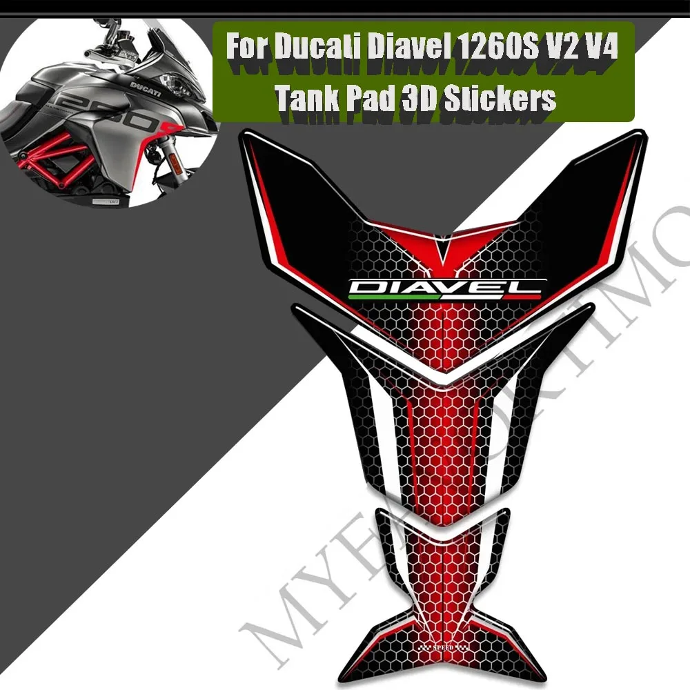 

For Ducati Diavel 1260S V2 V4 Motorcycle Tank Pad StickersTankPad Protector Fairing Emblem Logo Fender Windshield Handguard