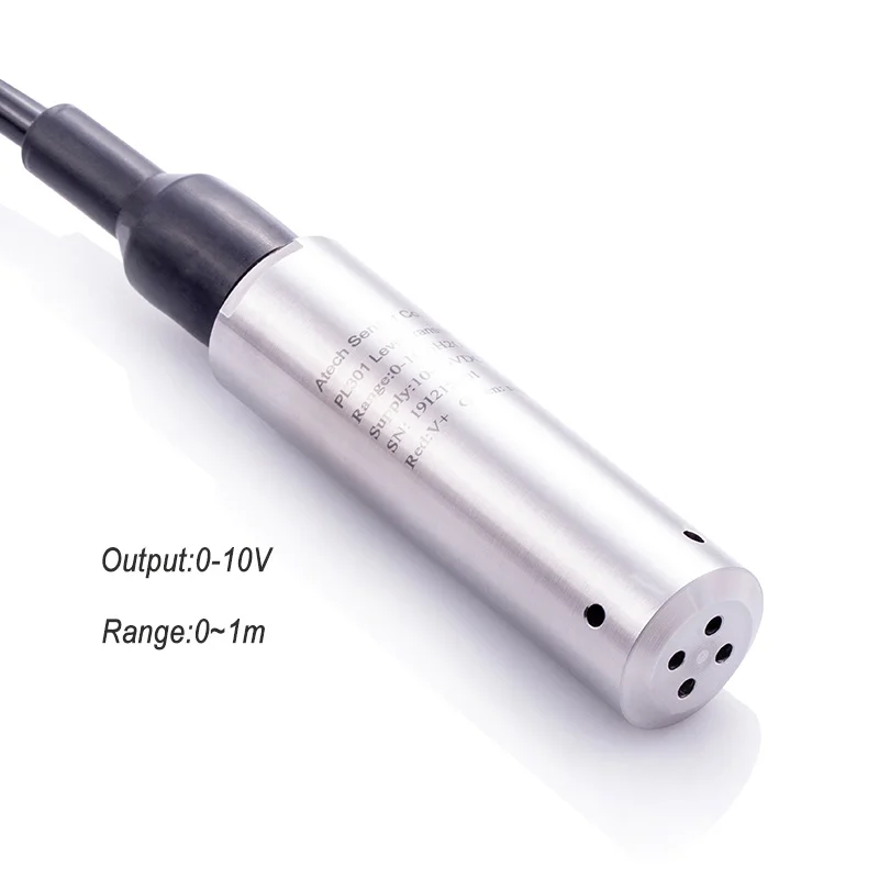 CE Submersible Stainless Steel 0-10V Liquid Level Sensor 0~1m Water Level Probe Industrial Level Measuring Instruments 0.5%