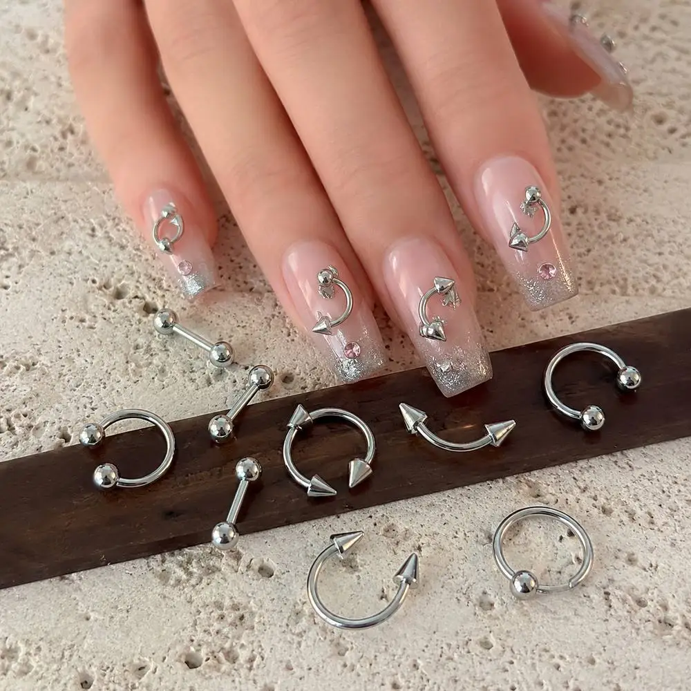 10Pcs Multi Purpose Top Grade Nail Charms Metallic Shine Durable Build Nail Decor Salon Ready Easy Fit Nail Supplies
