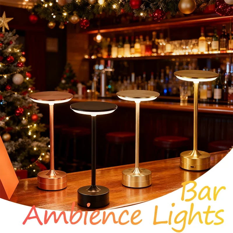 Presente de natal led candeeiro de mesa sensor toque luz da noite lâmpada cabeceira regulável luz leitura, quarto escritório barra decoração casa ambiente