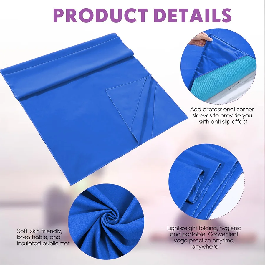 1-pcs Yoga Mat Towel - Microfibre quick-drying towel, non-slip, moisture wicking, suitable for hot yoga, power yoga