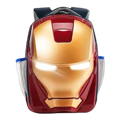 Marvel Anime Spider-Man Iron Man Creative Peripheral Luminous School Bag Fashion Three-dimensional Going Backpack Birthday Gift