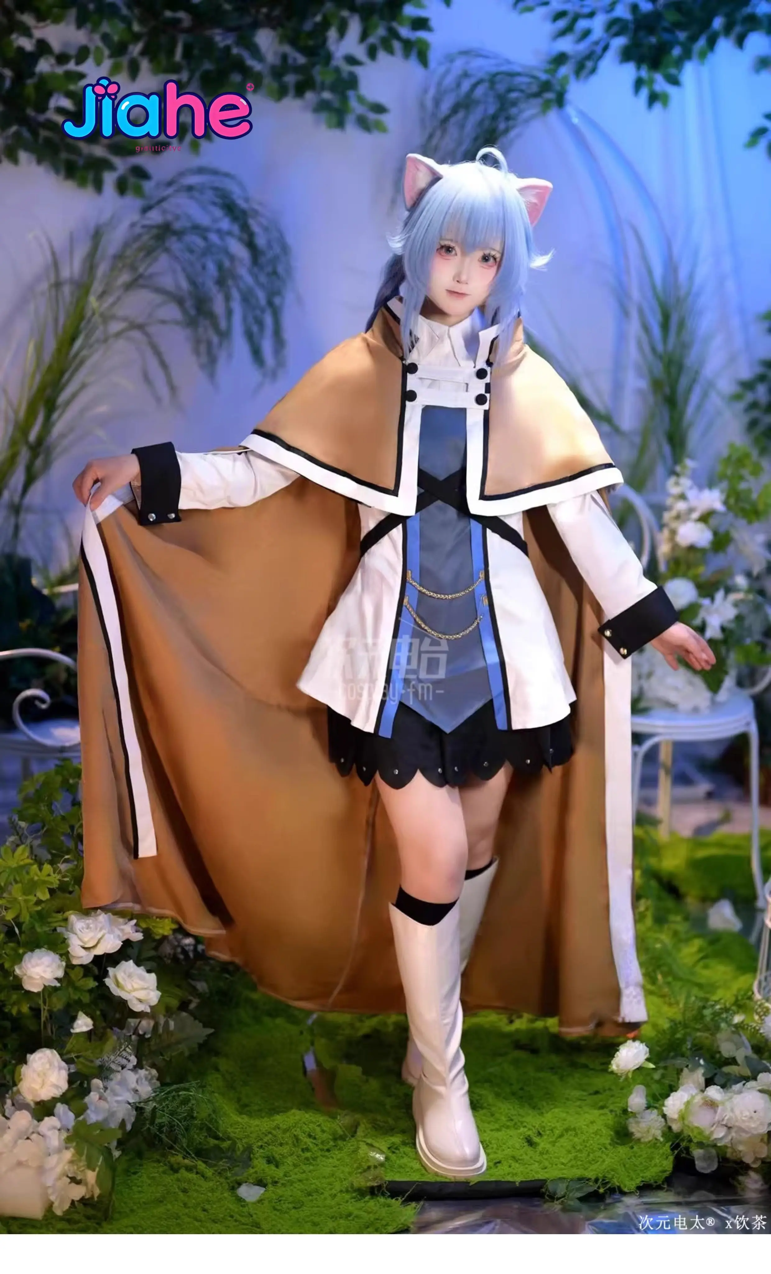 Anime Roxy Mushoku Tensei Roxy Cosplay Costume Sweet Lolita Dress Cloak Prop Halloween Carnival Role Playing Suit for Women - view 3