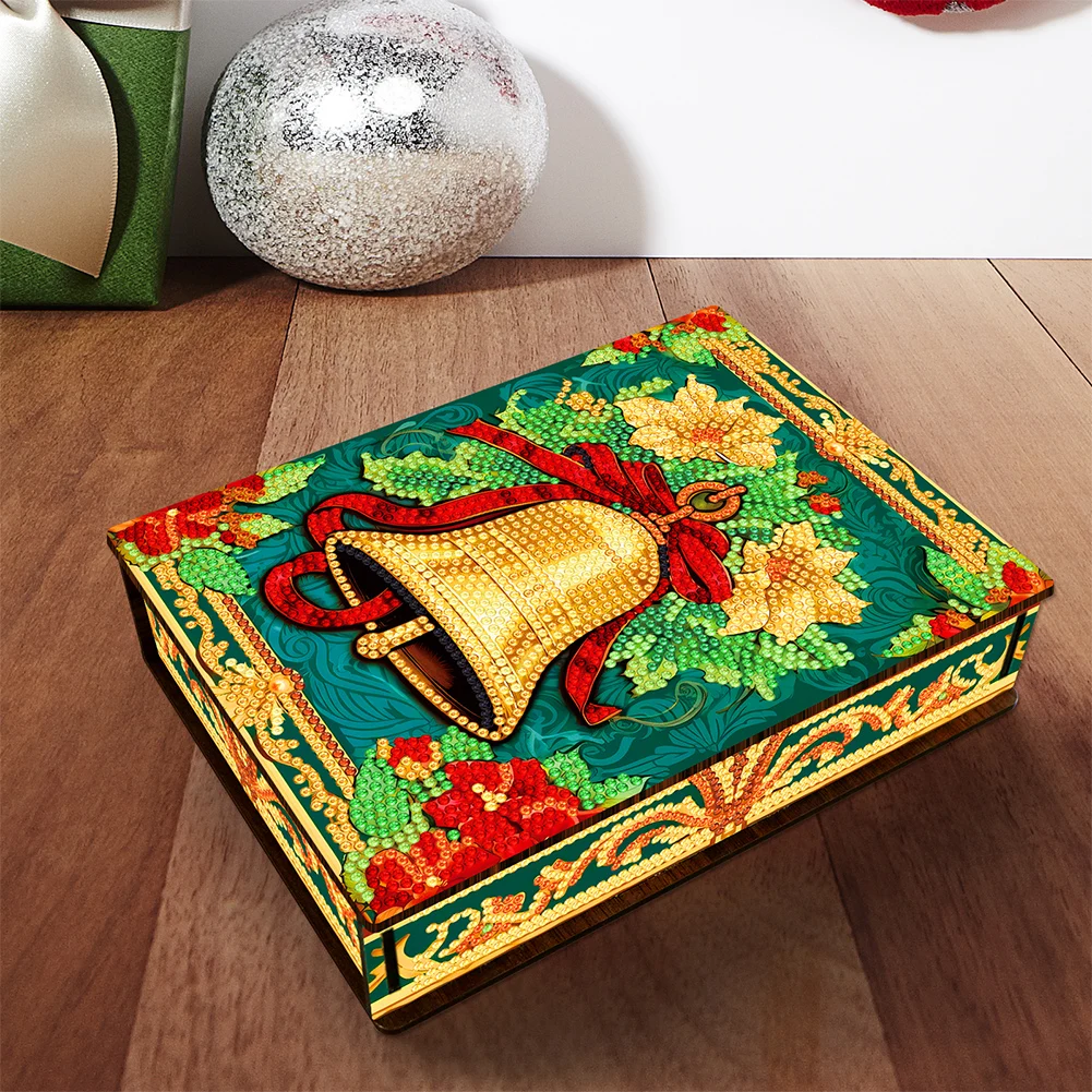 Natal pintura diamante organizador presente de natal grânulo organizador diamante bordado caixa de armazenamento sino de natal para arte diamante diy artesanato