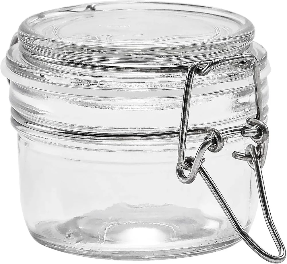 4oz Small Airtight Glass Jars Food Storage Jar Round - Mini Storage Container Seal  for Kitchen Canning, Jam, Spice, Honey